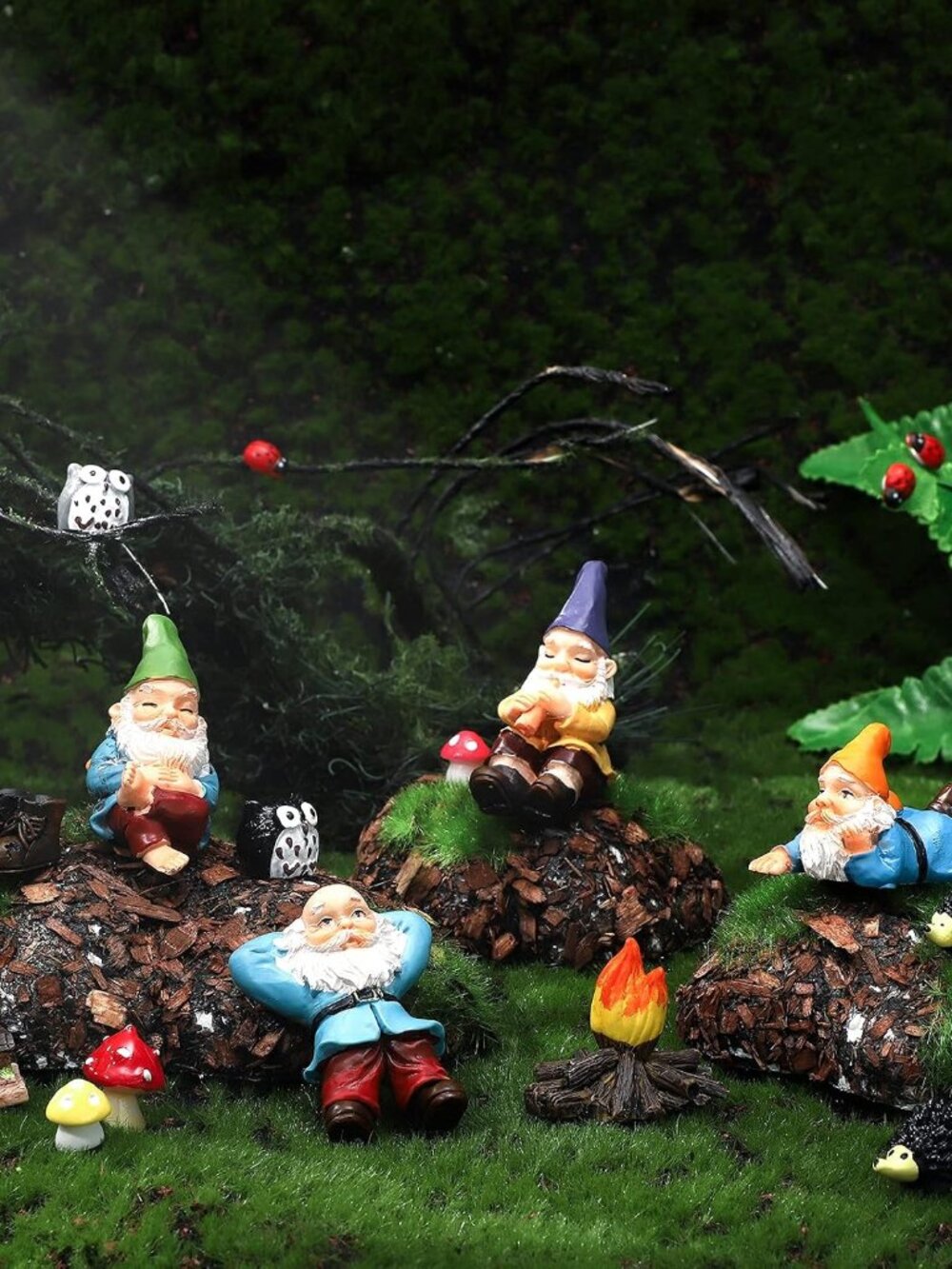 23 Pcs Fairy Garden Accessories Mini Gnome Resin Figurines, Happy